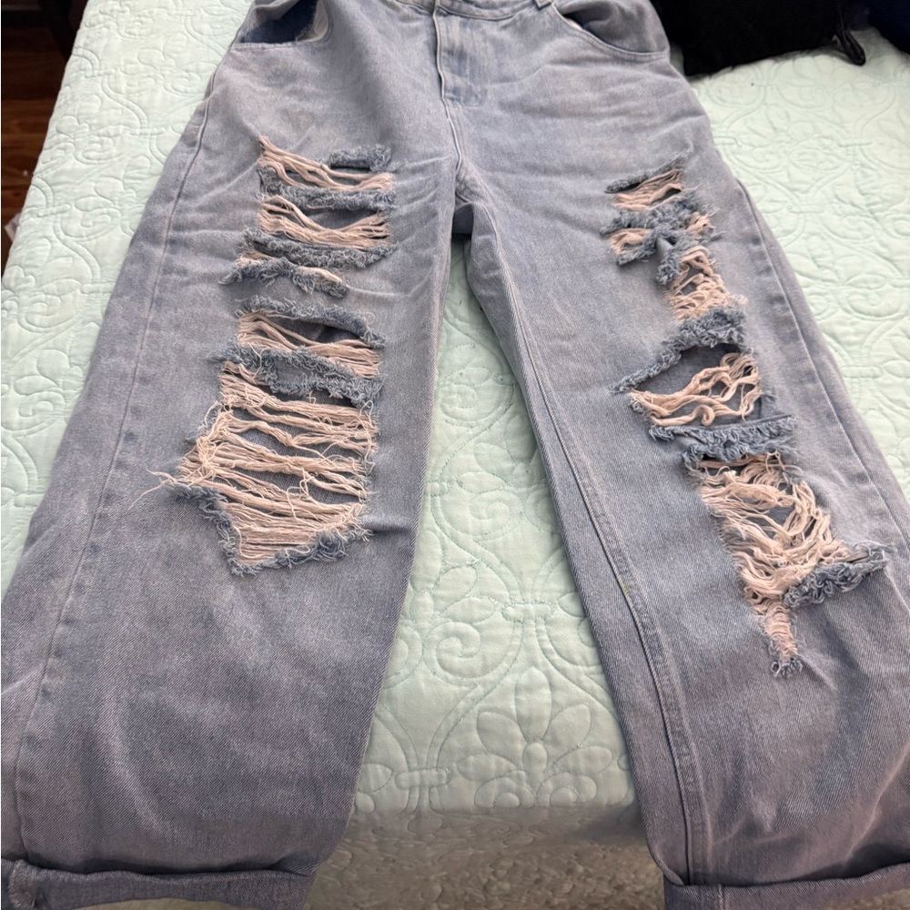Distressed Light Blue Women's Jeans